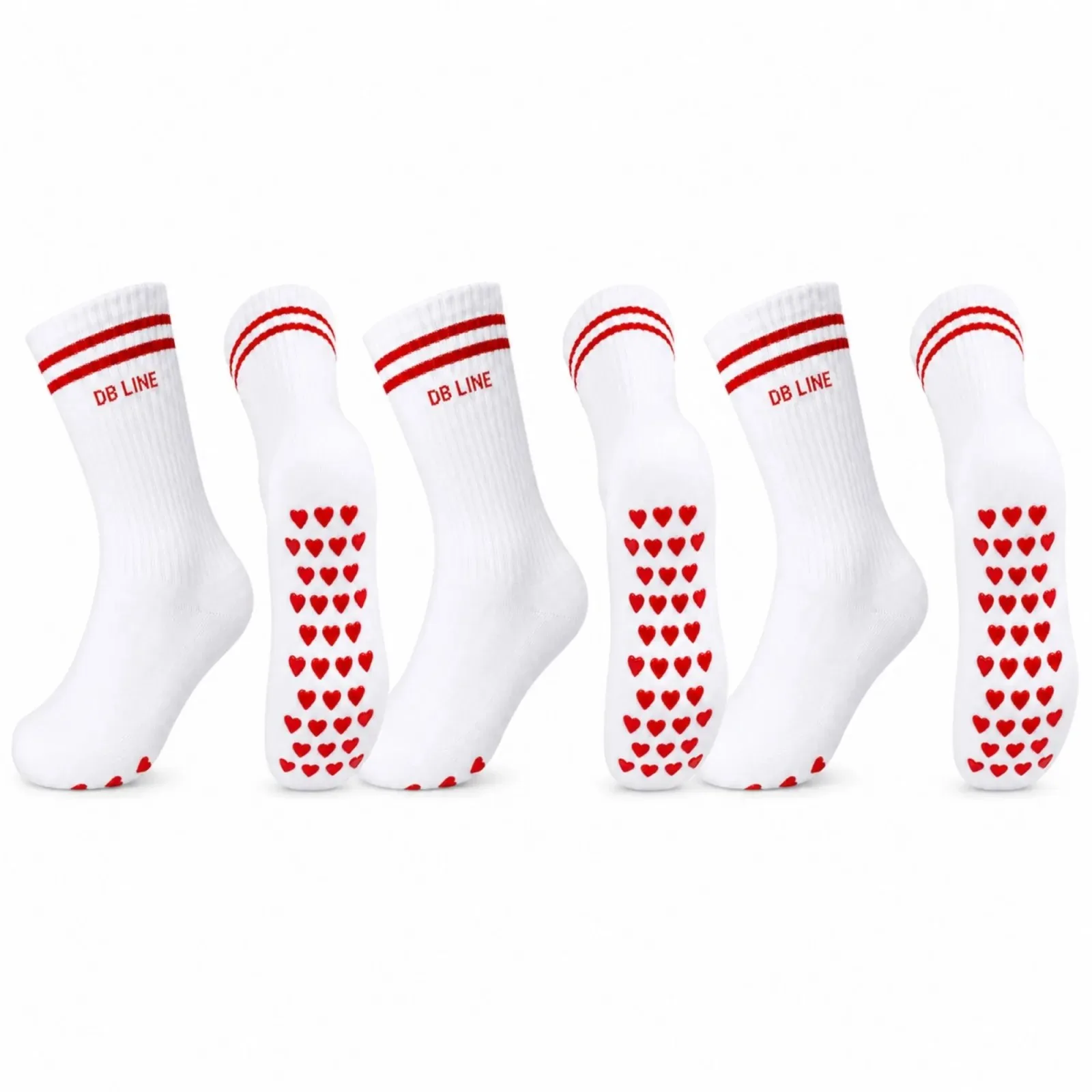 DB LINE Kaydırmaz Yoga Pilates Çorabı 4'lü | Pamuklu Silikon Taban, Barre Stüdyo Spor