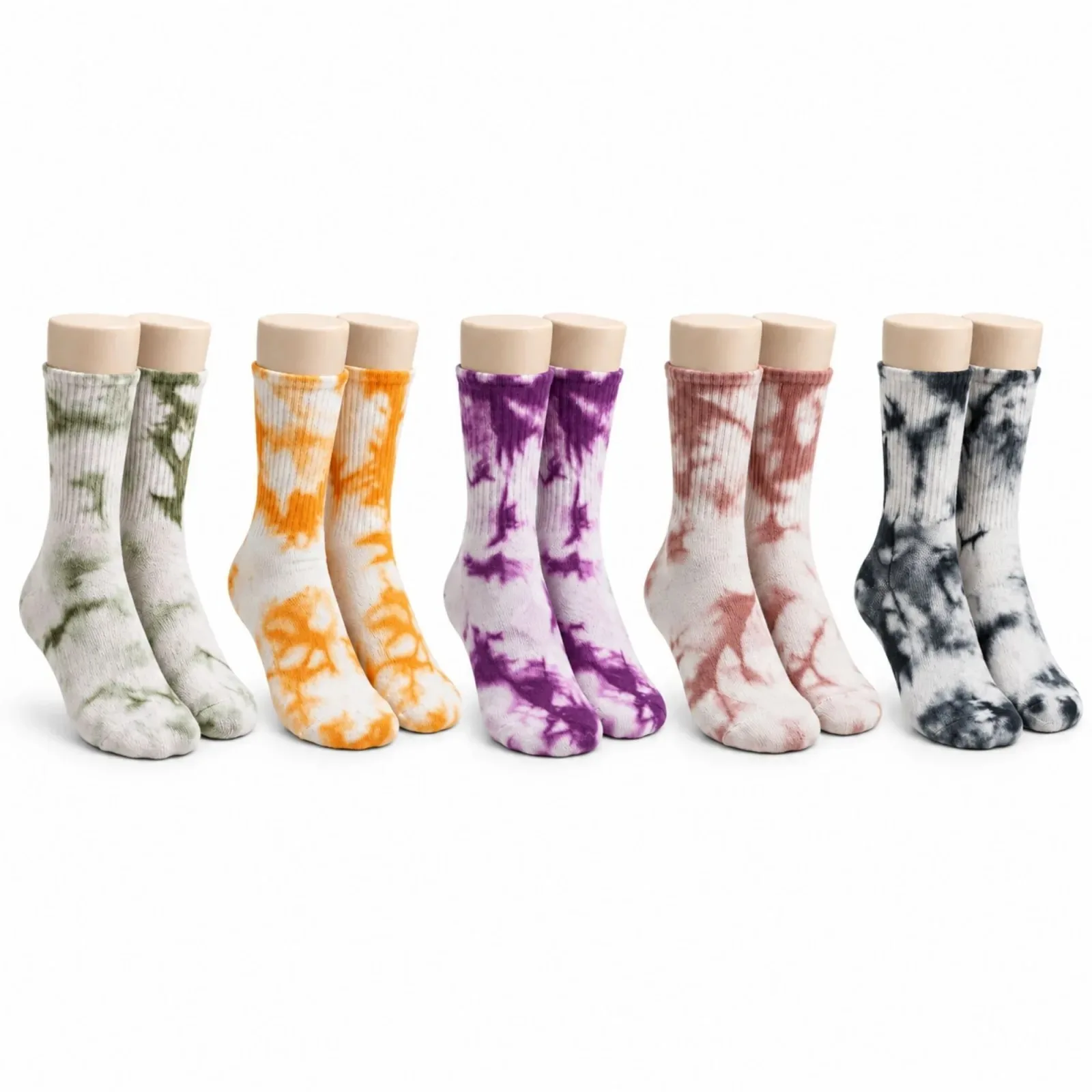 Unisex Batik Desenli Çorap 5'li Set Renkli Pamuklu Uzun Soket Dikişsiz Nefes Alan Günlük Spor Çorabı
