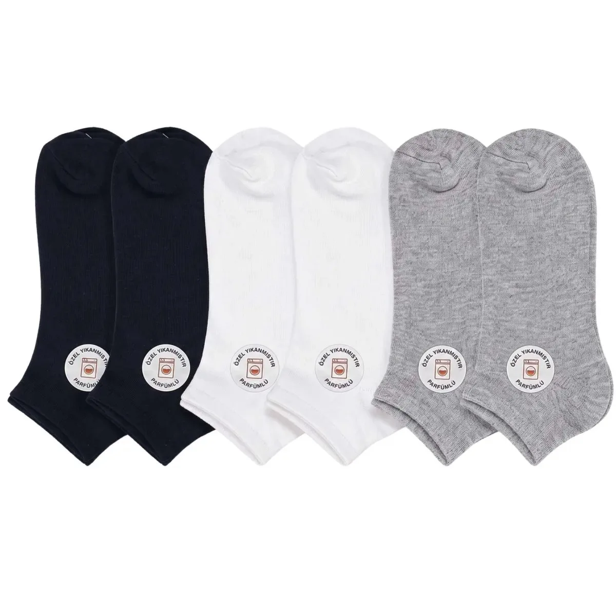 Unisex Patik Çorap 6'lı | %85 Pamuklu Geri Dönüşüm İplikli, İnce Dikişli Günlük Spor