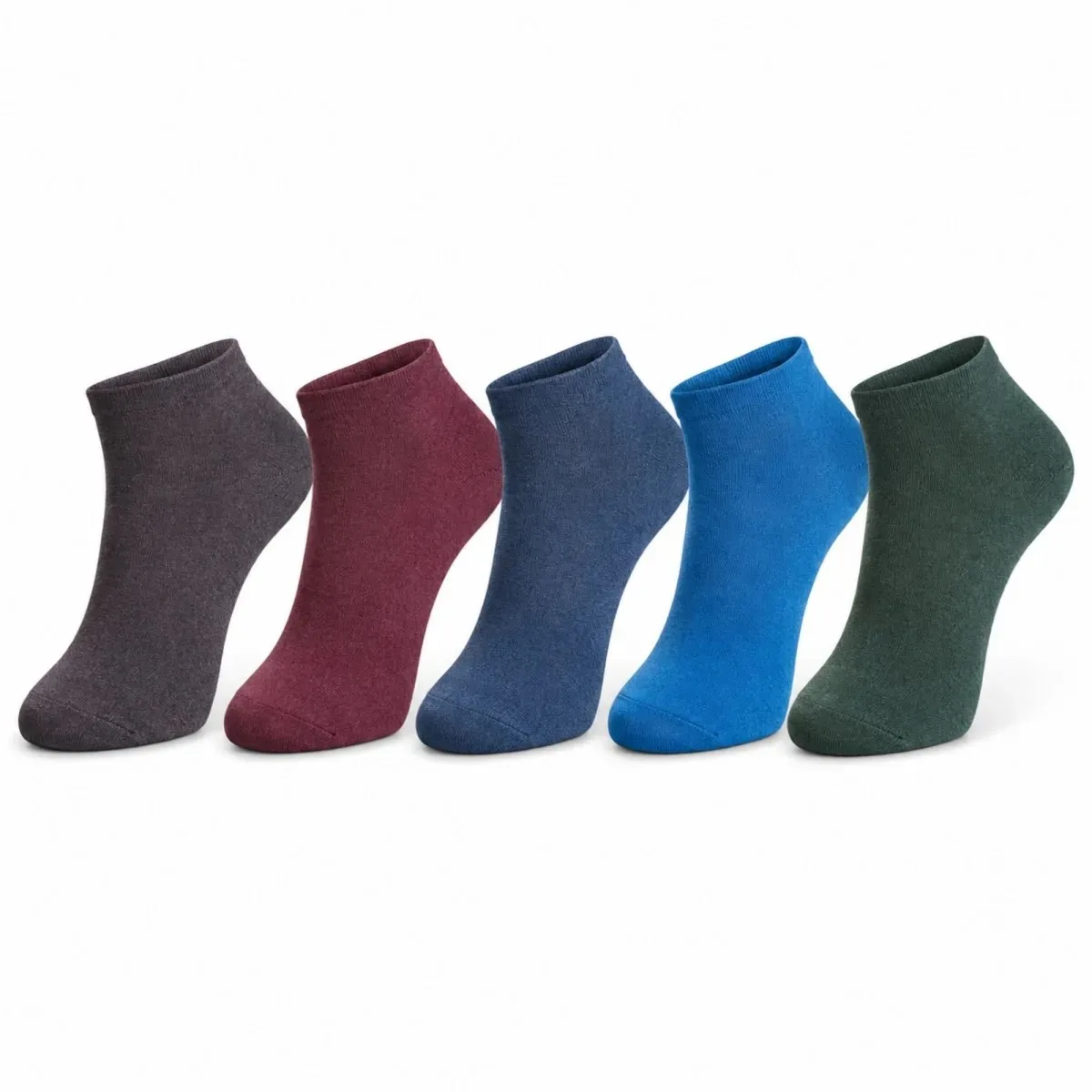 Erkek Pamuklu Patik Çorap 5'li 39-44 | Dikişsiz Burun, Koku Karşıtı, Nefes Alan Sneaker